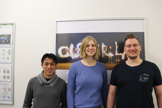 Picture of the three new group members Dr. Pedro Montes Tolentino, Hannah Kuckling and Simon Kotnig.