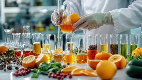 Reagenzgläser mit Obst Reagenzgläser mit Obst