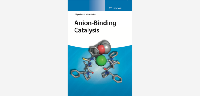 Cover picture of the Wiley book "Anion assisted Catalysis" from 2022 showing a model of a catalyst-anion-carbocation complex