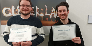 Picture of Alexandre Walther and Elie Benchimol with their poster price certificates of the SupraChem 2024